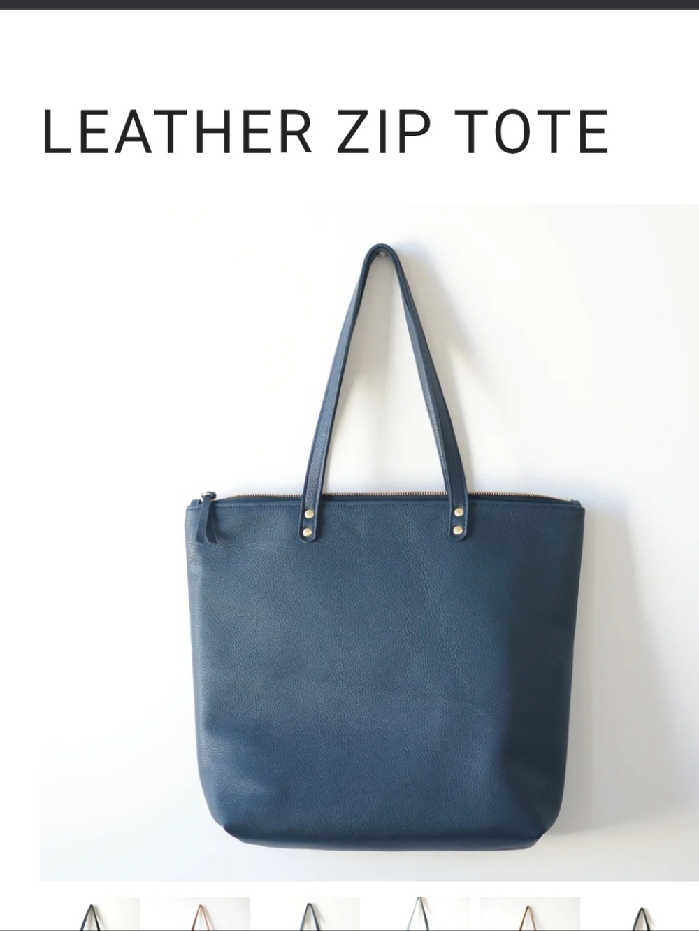 Umbrella Collective Blue  Leather Tote bag